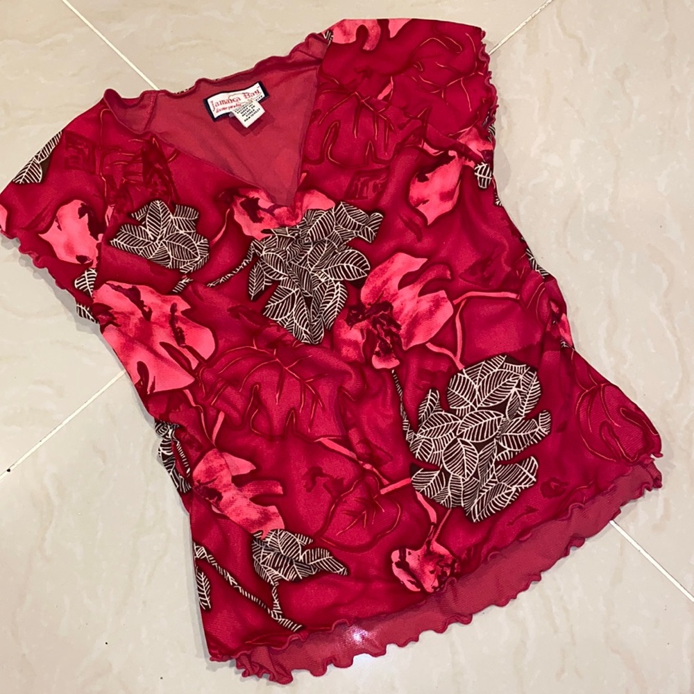 Jamaica Bay Petite tropical scrunchie Top